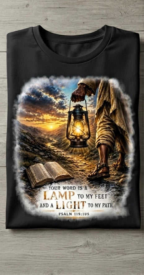Lamp to My Feet and Light to My Path– Mens Faith & Fire Tee